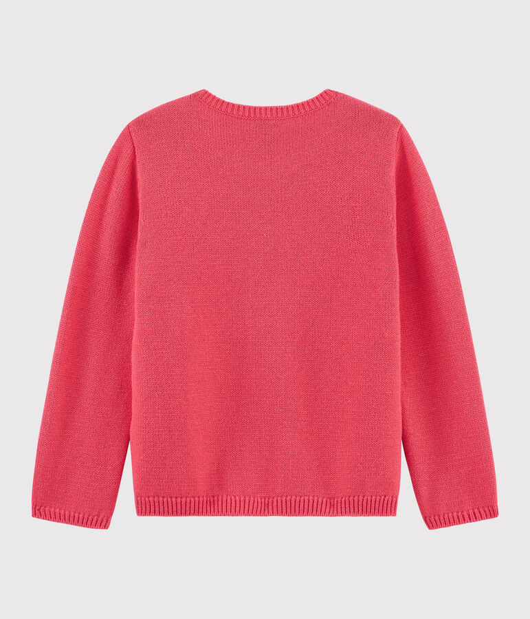Pull en laine et coton enfant fille rose