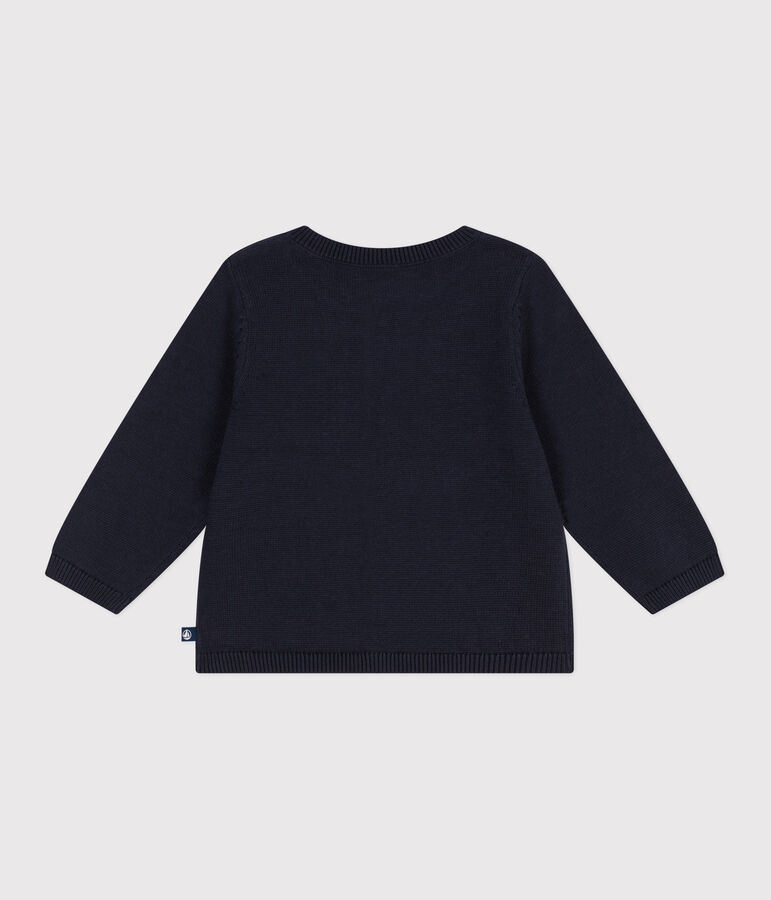 Cardigan b&eacute;b&eacute; en tricot de coton uni bleu