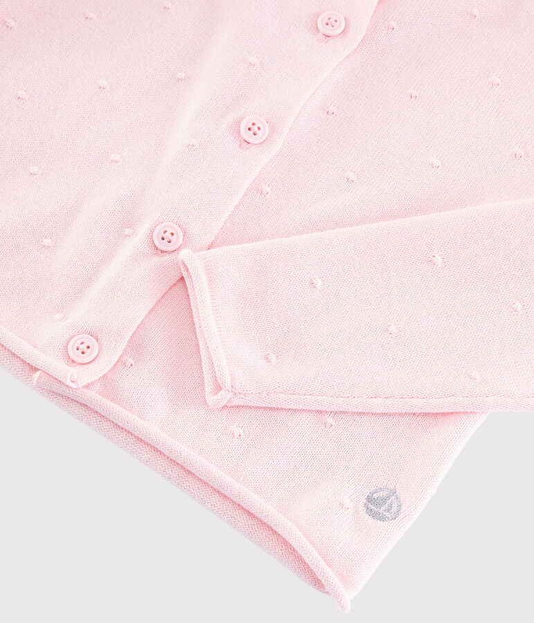 Cardigan en tricot coton enfant fille rose MINOIS