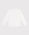 Chemise enfant en coton manches longues unie blanc ECUME