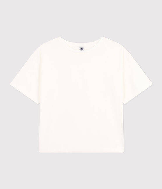 LE BOXY, T-shirt voor dames in katoen  wit MARSHMALLOW