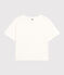 LE BOXY, T-shirt voor dames in katoen  wit MARSHMALLOW