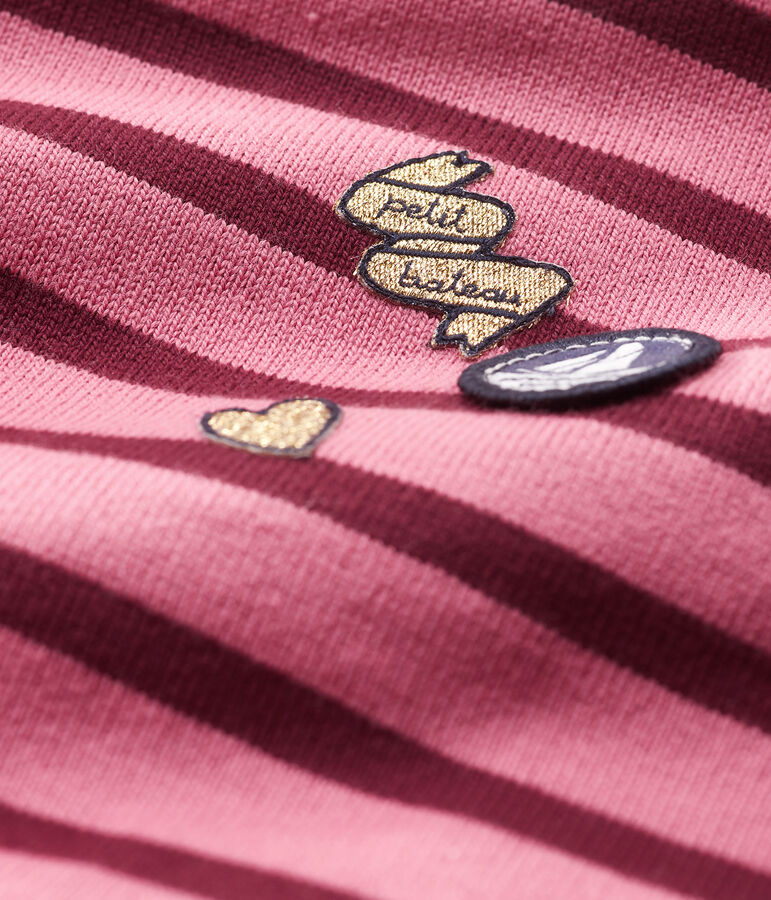 Upcycling marini&egrave;re met lange mouwen babymeisje roze/multicouleur