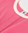 Robe enfant en coton manches courtes uni rose PEONIA