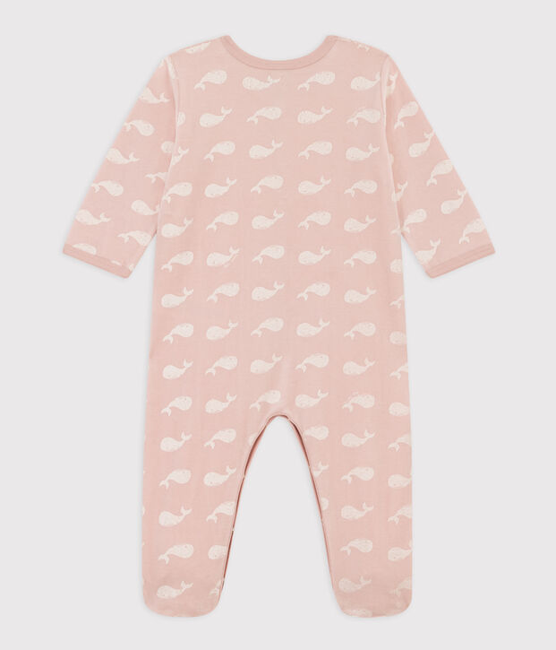 Pyjama van velours met roze walvissen roze/wit