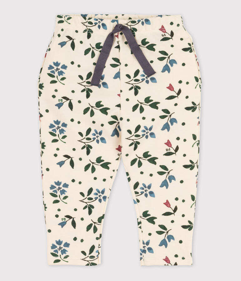 Pantalon b&eacute;b&eacute; imprim&eacute; en molleton &eacute;cru/multicouleur