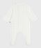 Katoenen babypyjama met kraag en hartjesprint wit MARSHMALLOW/wit MULTICO