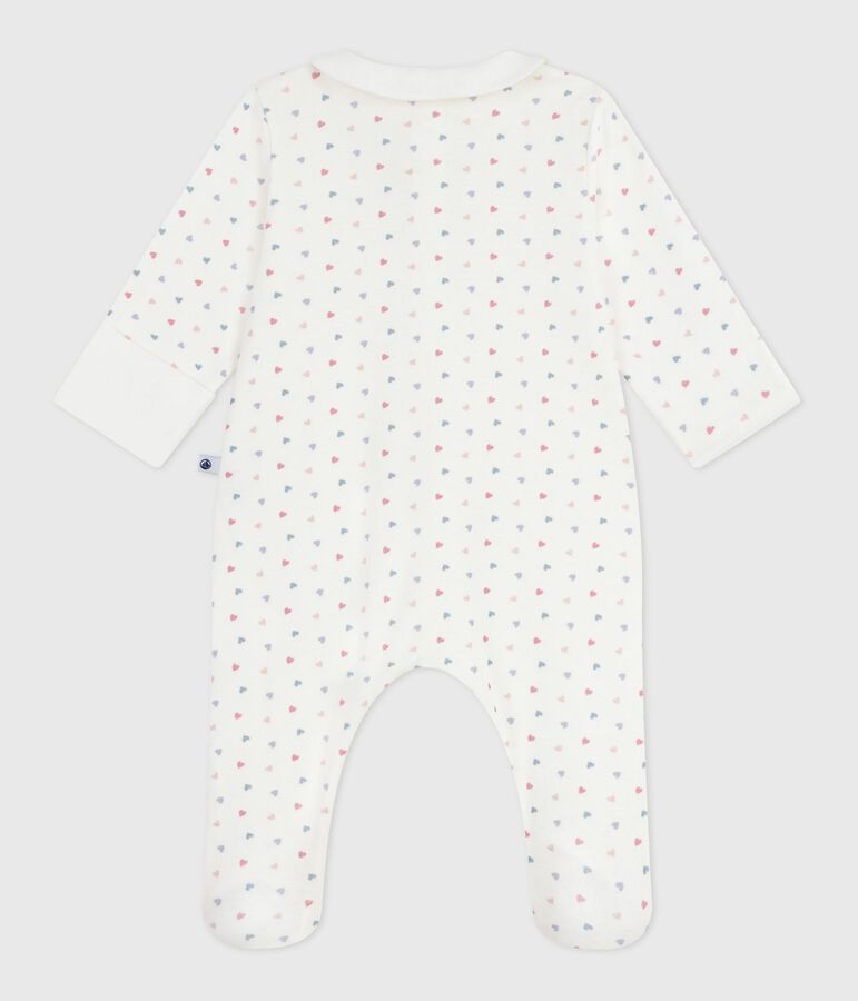 Pyjama b&eacute;b&eacute; en coton &agrave; col imprim&eacute; c&oelig;urs blanc/multicouleur