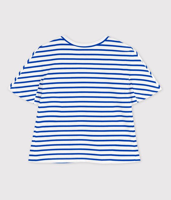 Marinière réédition Hyères femme blanc ECUME/bleu DELFT