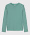 Tee-shirt L'ICONIQUE col rond en coton bio Femme bleu ROVER/blanc MARSHMALLOW