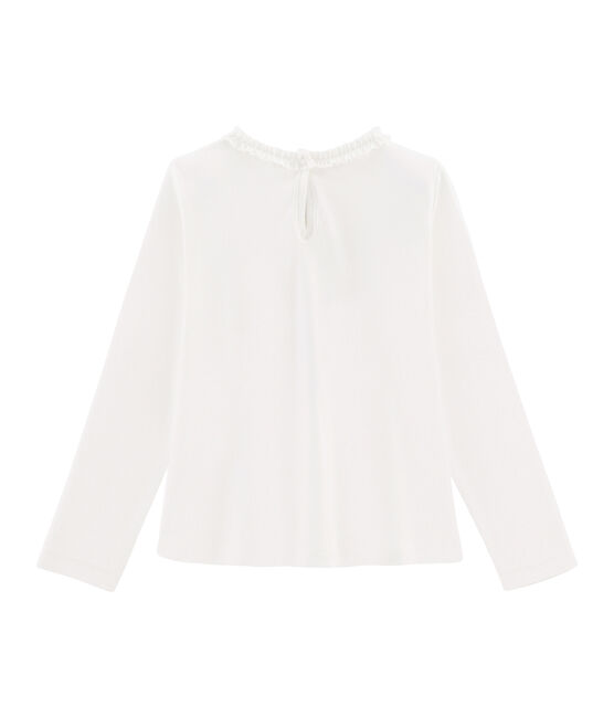 T-shirt met lange mouwen meisjes wit MARSHMALLOW