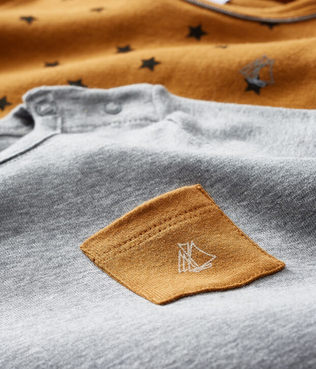 Lot de 2 tee shirts manches longues b&eacute;b&eacute; gar&ccedil;on multicouleur