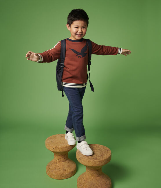 Sweatshirt en molleton enfant garçon orange MADRAS