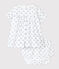Jurk met bloomer van popeline met bloemenprint voor meisjesbaby wit MARSHMALLOW/wit MULTICO