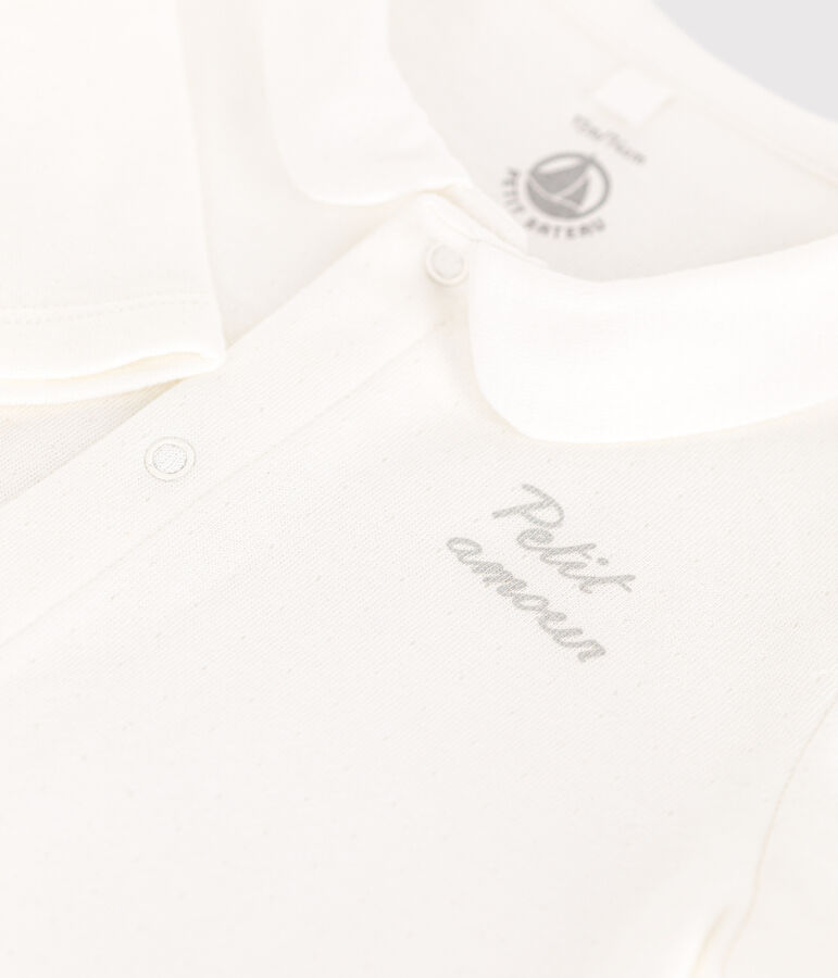 Pyjama en tubique b&eacute;b&eacute; blanc MARSHMALLOW