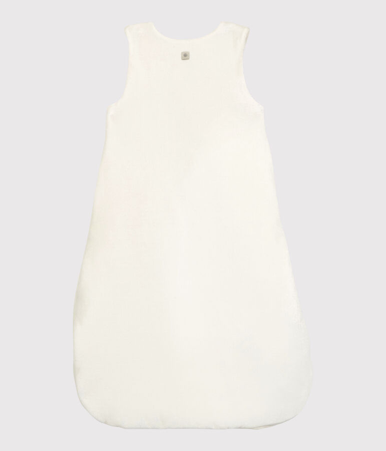 Baby konijnentrappelzak van biologisch katoenfluweel wit