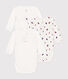 Lot de 3 bodies croisés manches longues en coton bébé