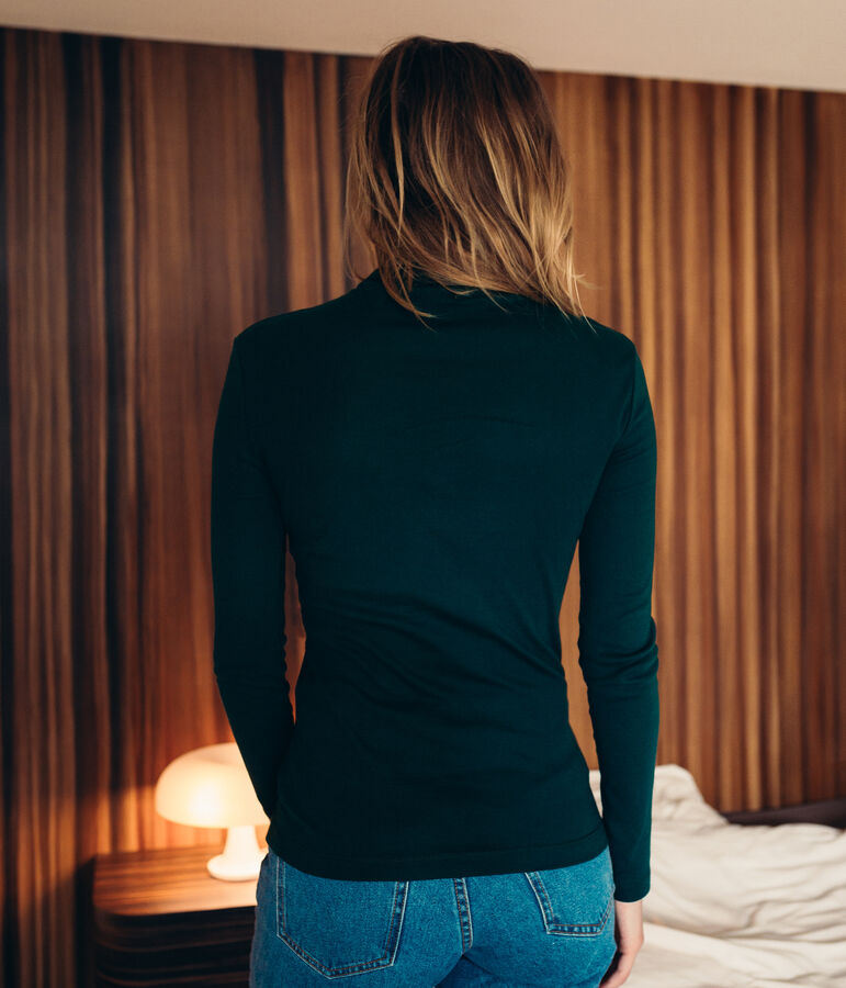 Sous-pull femme en coton l&eacute;ger noir