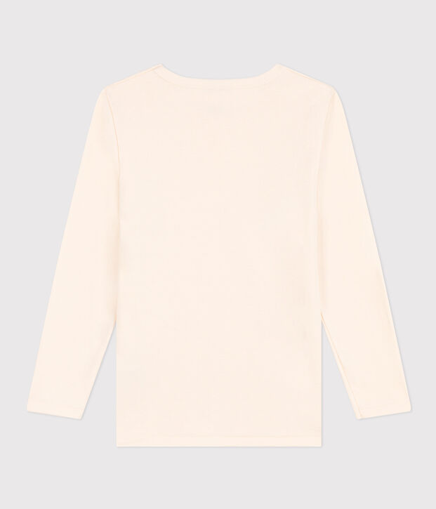 Katoenen T-shirt met lange mouw ecru