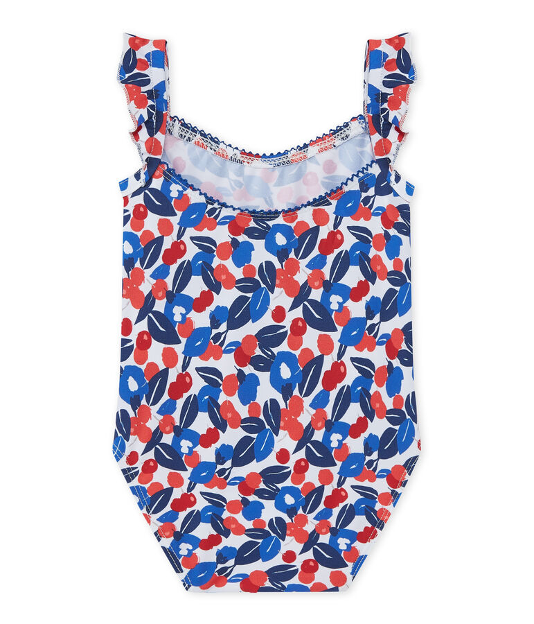 Maillot de bain b&eacute;b&eacute; fille &agrave; fleurs blanc/multicouleur