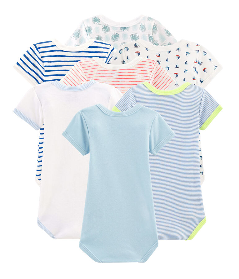 Verrassingszakje van 7 rompers met korte mouwen voor baby jongen variante 1