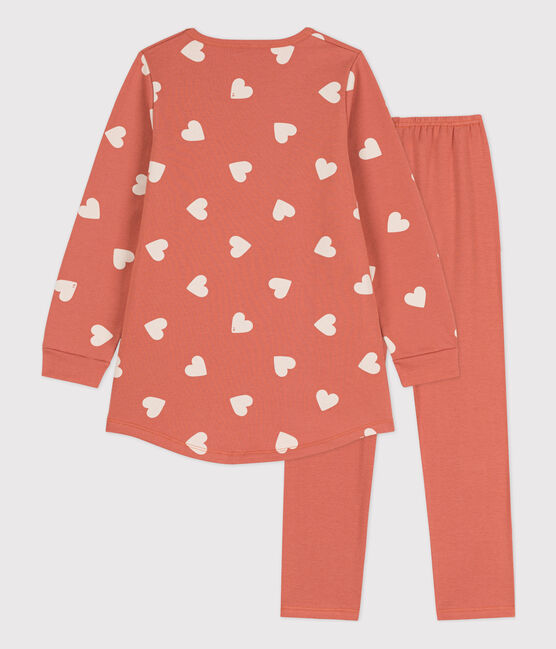Chemise de nuit et legging cœur petite fille en molleton et en coton BRANDY/ AVALANCHE