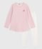 Chemise de nuit et legging enfant en velours rose JOLI/blanc MULTICO