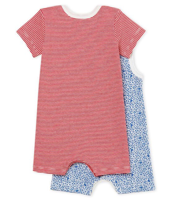Duo van korte playsuits uit ribstof voor jongens variante 1