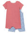 Duo van korte playsuits uit ribstof voor jongens variante 1