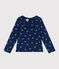 Katoenen T-shirt met lange mouwen en bloemenprint voor kinderen blauw MEDIEVAL/wit MULTICO