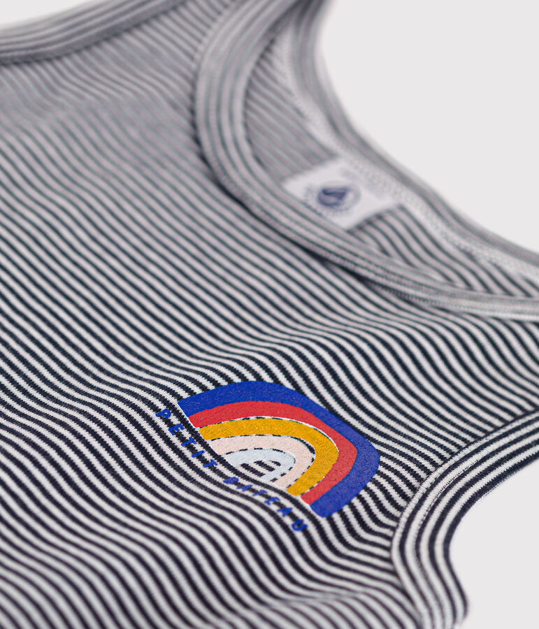 Mouwloos katoenen jurkje voor meisjes blauw/wit