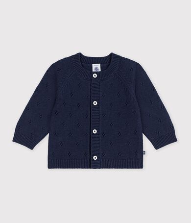 Effen babyvestje in tricot van wol en katoen