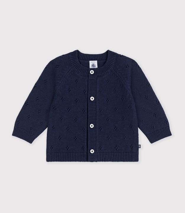 Effen babyvestje in tricot van wol en katoen SOIR