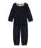 Pyjama fille en bouclette velours bleu SMOKING/gris ARGENT