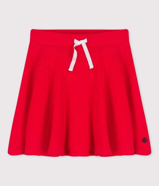 Meisjesrok in biokatoen rood PEPS