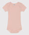 Body met korte mouwen met opengewerkt breiwerk voor baby's roze SALINE