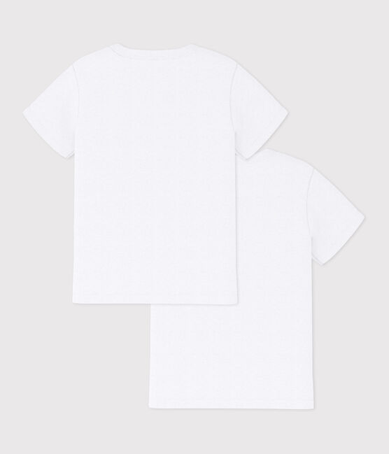 Set van witte 2 T-shirts met korte mouwen voor jongens variante 1