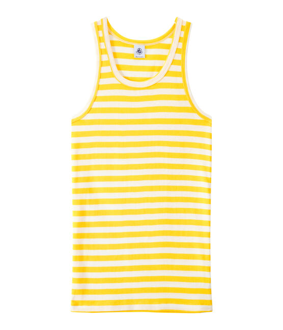 Débardeur femme en côte originale rayée jaune SHINE/blanc MARSHMALLOW