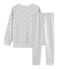 Pyjama petite fille en velours gris BELUGA/blanc MARSHMALLOW