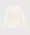 Katoenen meisjes t-shirt met lange mouwen wit MARSHMALLOW