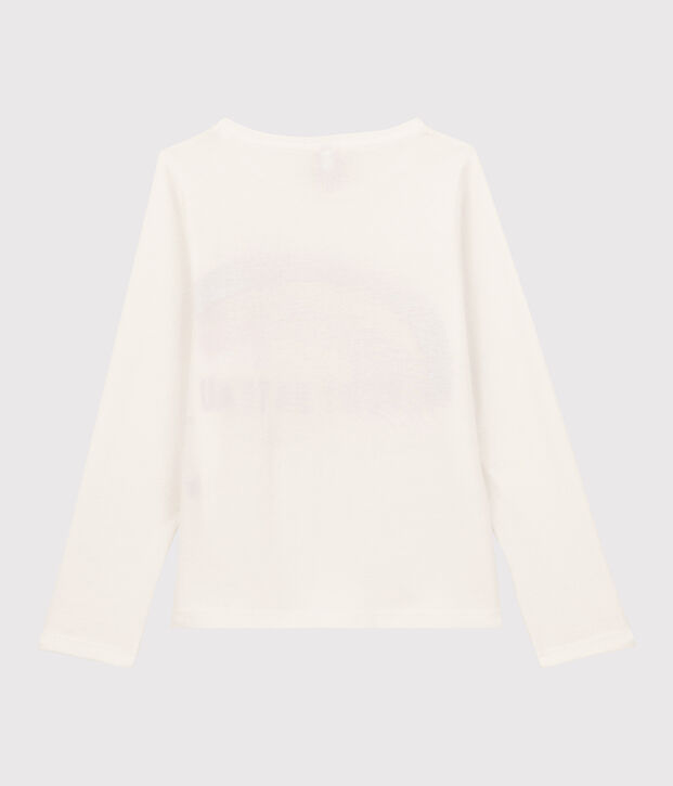 Katoenen meisjes t-shirt met lange mouwen wit