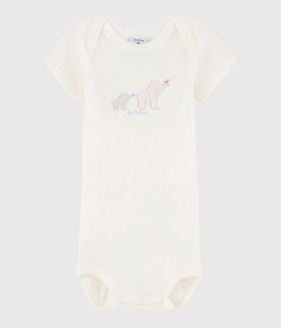 Body manches courtes bébé fille blanc LAIT
