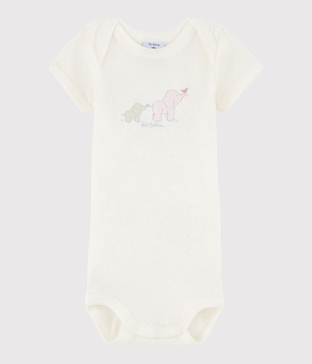 Body manches courtes b&eacute;b&eacute; fille blanc