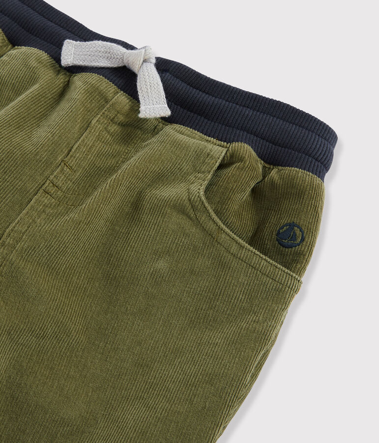 Pantalon en velours enfant gar&ccedil;on vert