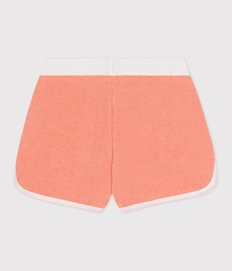 Short enfant en coton &eacute;ponge uni orange