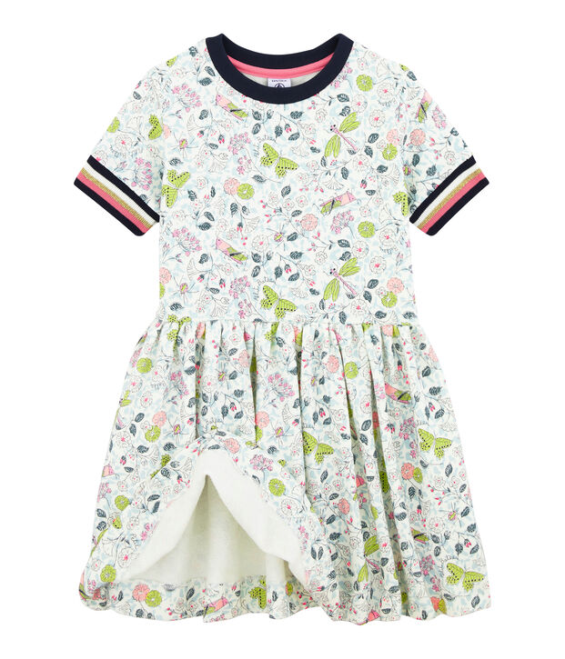 Robe enfant fille blanc/multicouleur