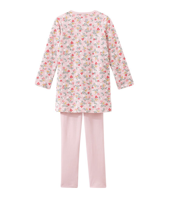 Meisjesnachthemd roze JOLI/wit MULTICO