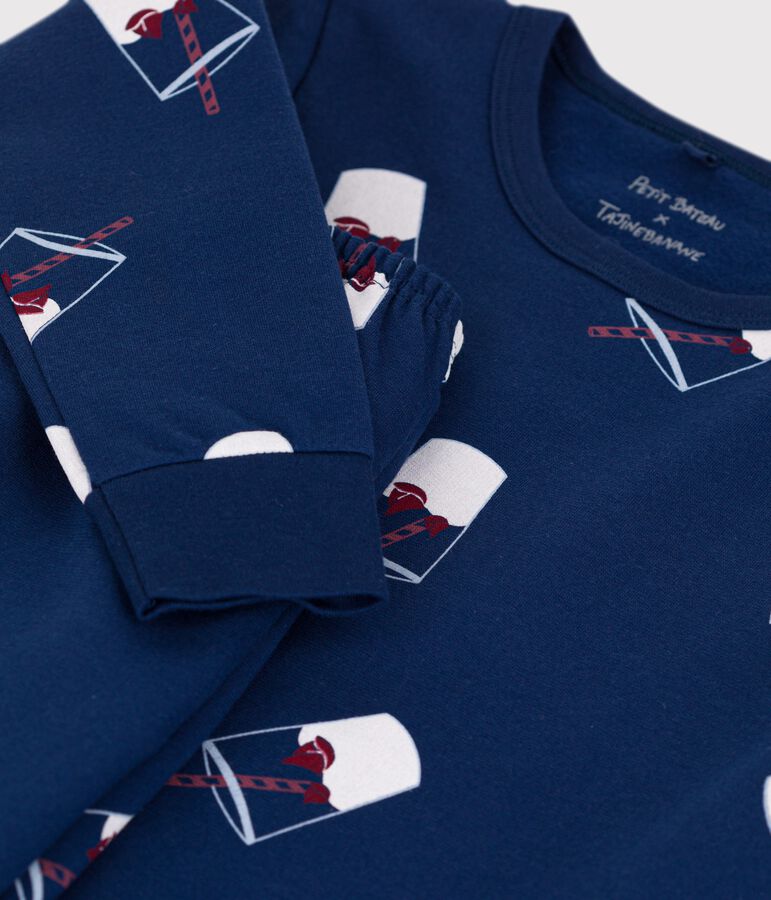 Kinderpijama in biokatoen Tajinebanane x Petit Bateau blauw/multicouleur