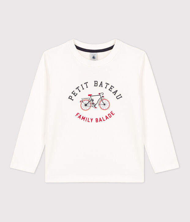 Jongens-T-shirt met lange mouwen wit