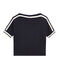 dames tee-shirtmet korte mouwen in linnen blauw SMOKING